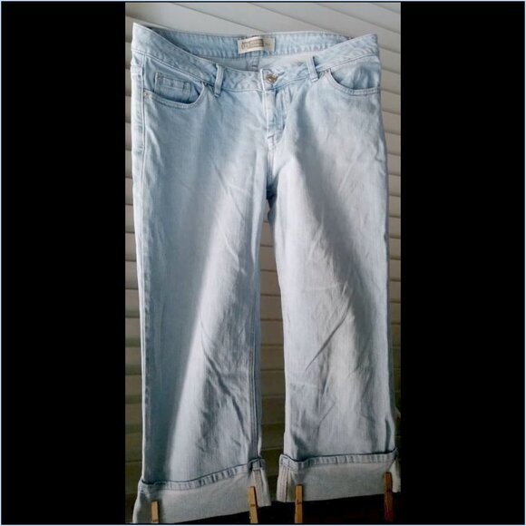 Size 13/14- Vintage Route66 Cuffed Capri Light Blue Jeans - Picture 2 of 7